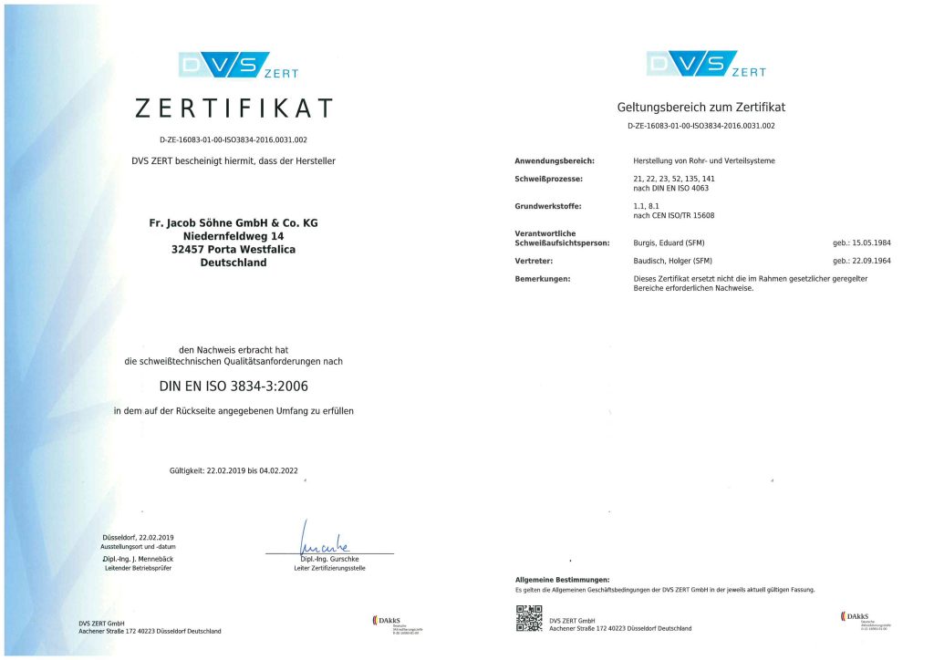 Sertifika DIN EN ISO 3834-3-2006- Almanca